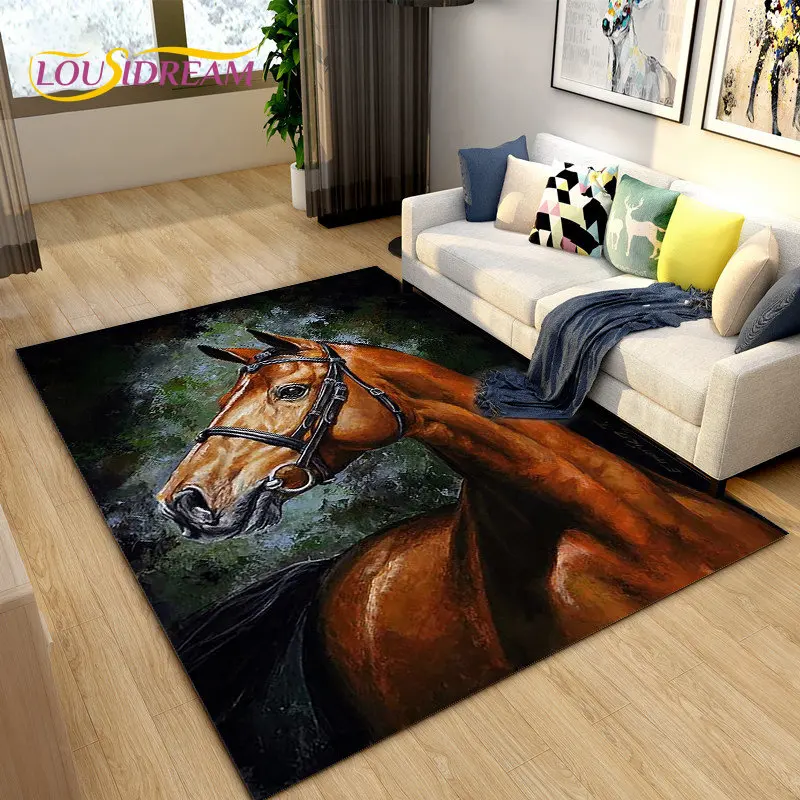 Outdoor Camping Mats Large - 3D 라이트 럭셔리 모던 말 모양