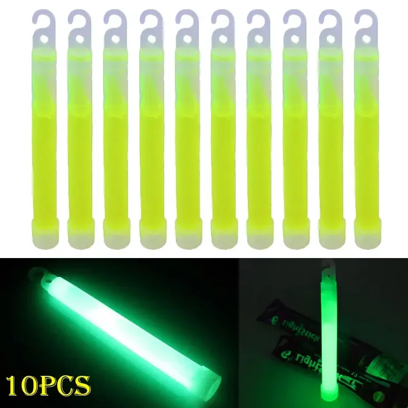 Glow Sticks Survival - 3Q-10개입 후크가 있는 6인치 야광봉, 캠핑,