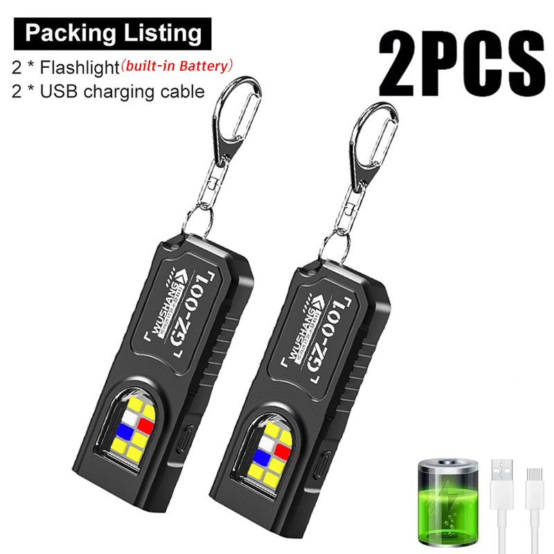 Outdoor Camping Adventure - 다기능 키체인 손전등 USB 충전식 미니