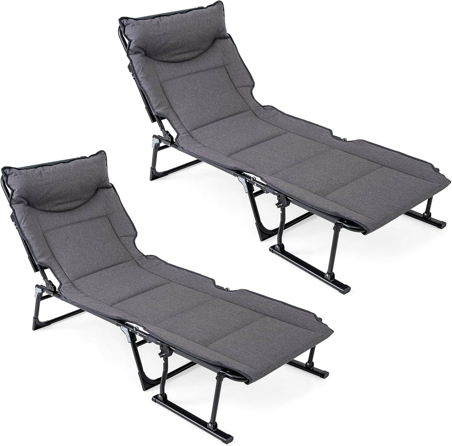 Outdoor Camping Folding Chairs - 접이식 파티오 라운지 의자 2개 세트,