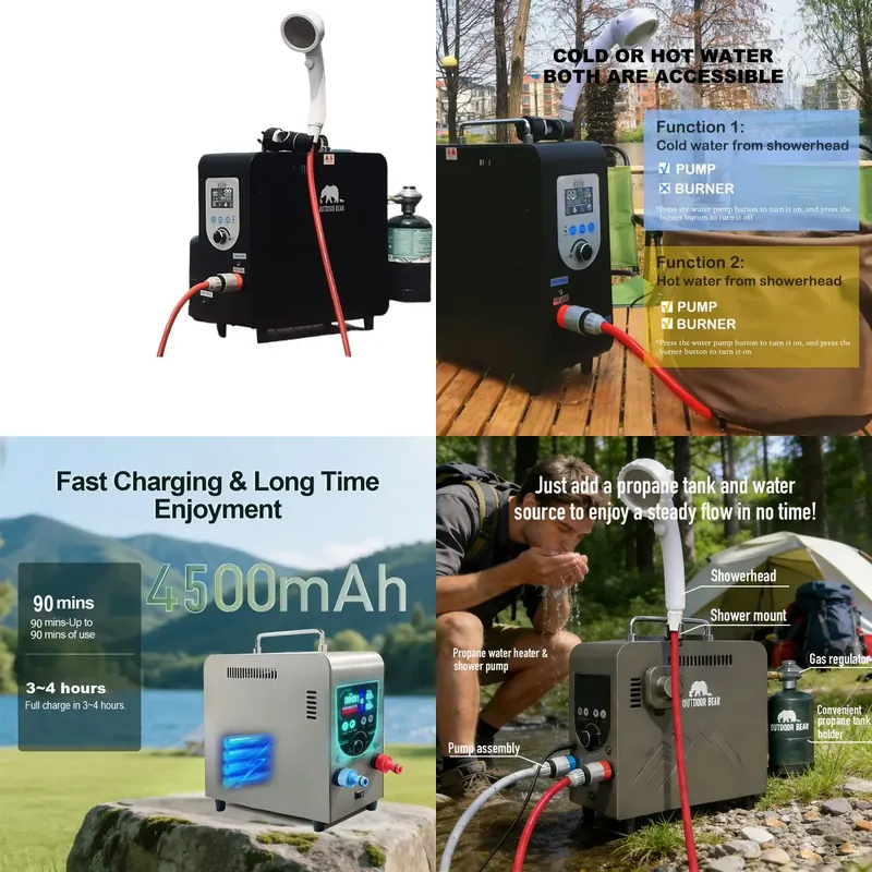 Outdoor Camping Water Heater - 야외 캠핑용 휴대용 샤워기 도매 휴대용