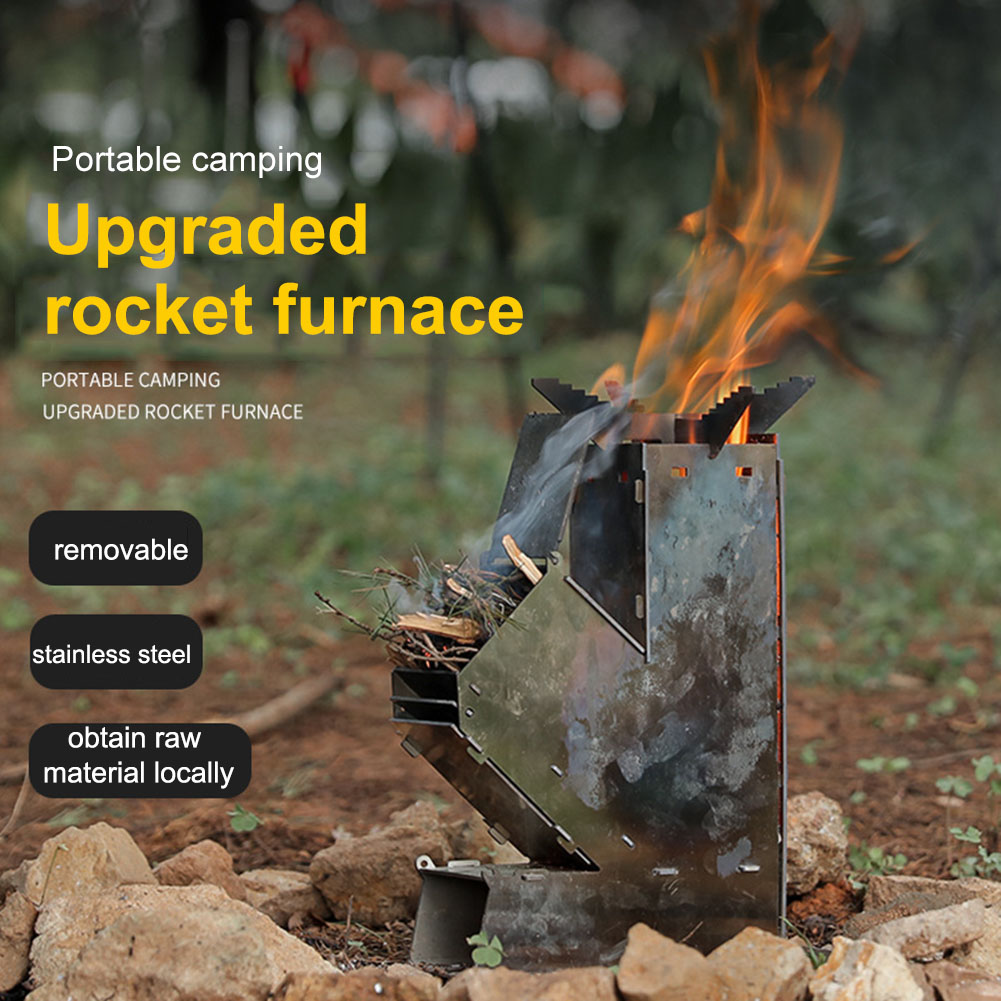 Outdoor Camping Wood Stove - 휴대용 분리형 나무 난로 BBQ 로켓
