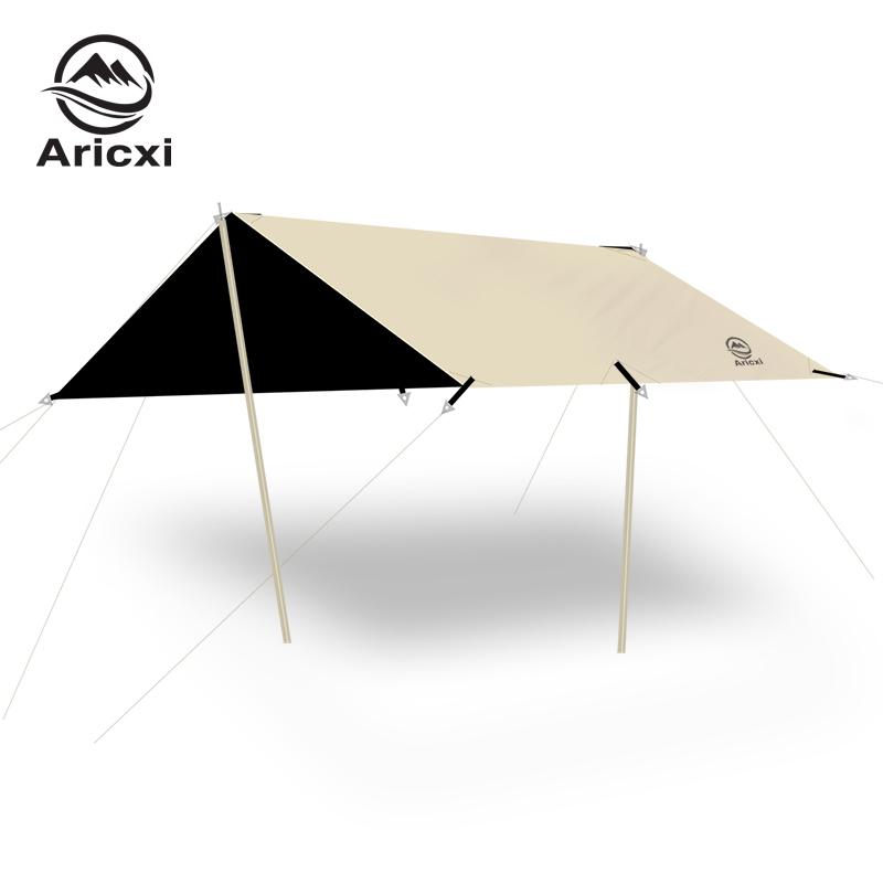 Waterproof Tarp Shelter - Aricxi 블랙 코팅 방수포, 야외 캠핑