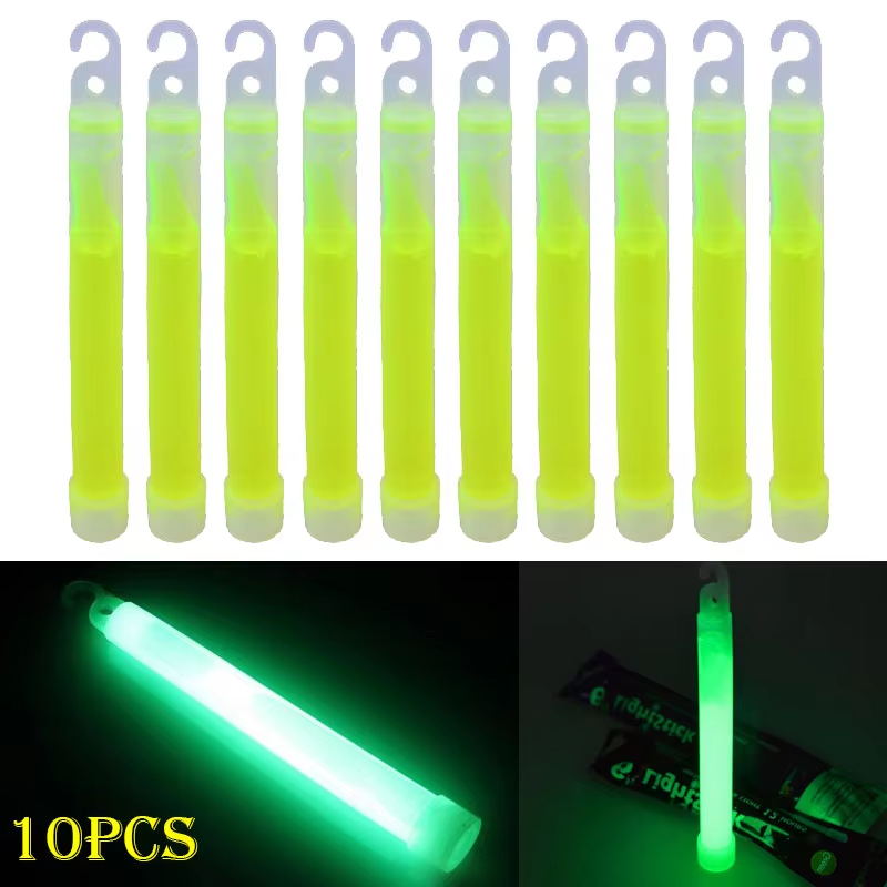 Glow Sticks Survival - 1-20개입 후크가 있는 6인치 야광봉, 하이킹,