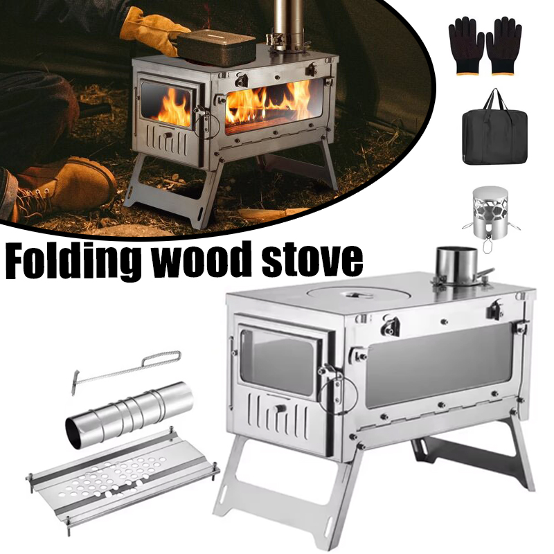 430 스테인레스 스틸 휴대용 텐트 스토브 접이식 측면 - Outdoor Camping Wood Stove 리뷰 및 가격