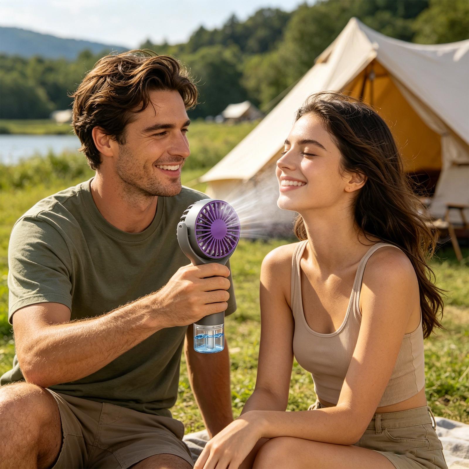 미스트 기능이 있는 휴대용 선풍기, USB 충전식 3단 - Outdoor Camping Misting Fan 리뷰 및 가격