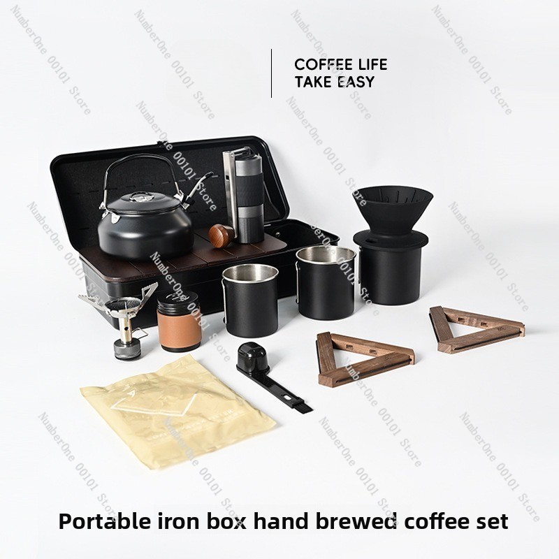 야외 캠핑 핸드브루 커피 키트, 휴대용 커피 그라인더, - Outdoor Camping Storage Box 리뷰 및 가격