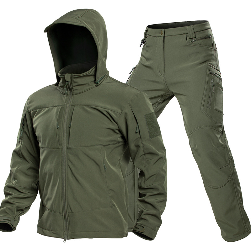 남성용 야외 전술 소프트쉘 슈트 후드 풀 지퍼 재킷 카 - Outdoor Camping Adventure 리뷰 및 가격