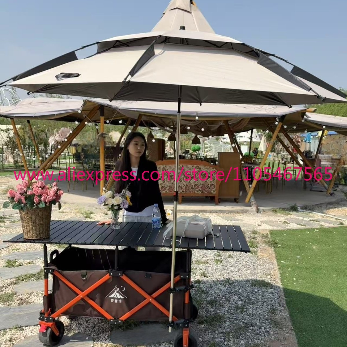 1개 캠핑카용 대형 접이식 트롤리 야외 캠핑용 우산 리 - Outdoor Camping Table Foldable 리뷰 및 가격