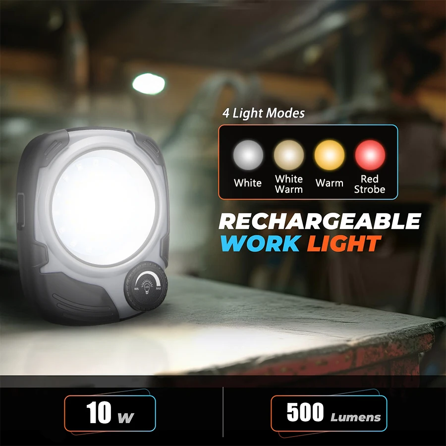 충전식 LED/COB 캠핑 랜턴, 500LM 무단계 조 - Outdoor Camping Light Portable 리뷰 및 가격