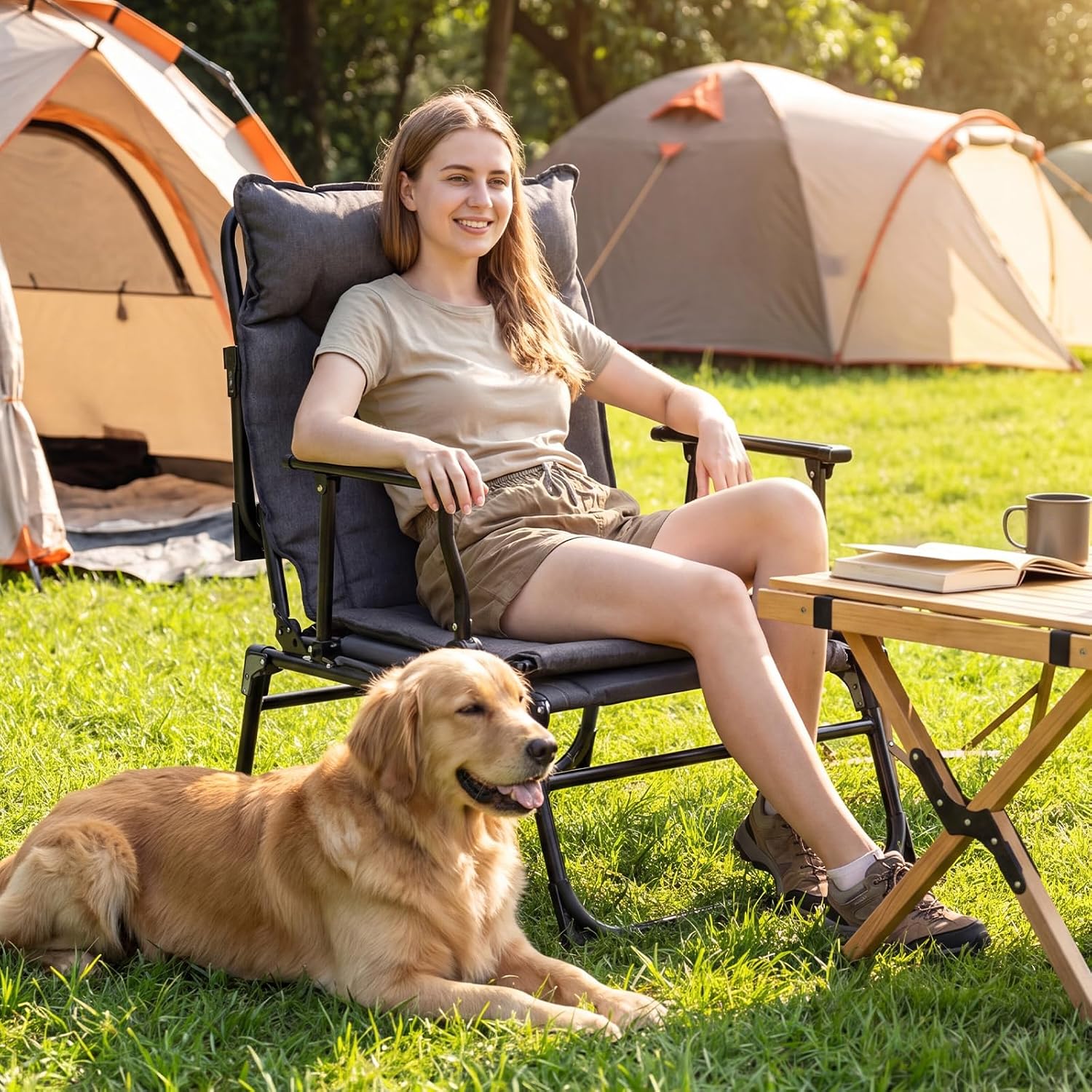 접이식 파티오 라운지 의자 2개 세트, 조절 가능한 리 - Outdoor Camping Folding Chairs 리뷰 및 가격