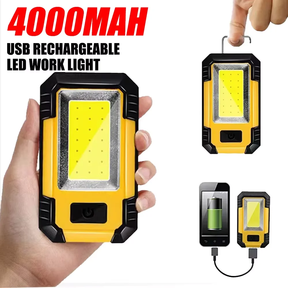 휴대용 4000mAh 충전식 작업등 초강력 COB 손전 - Outdoor Camping Light Portable 리뷰 및 가격