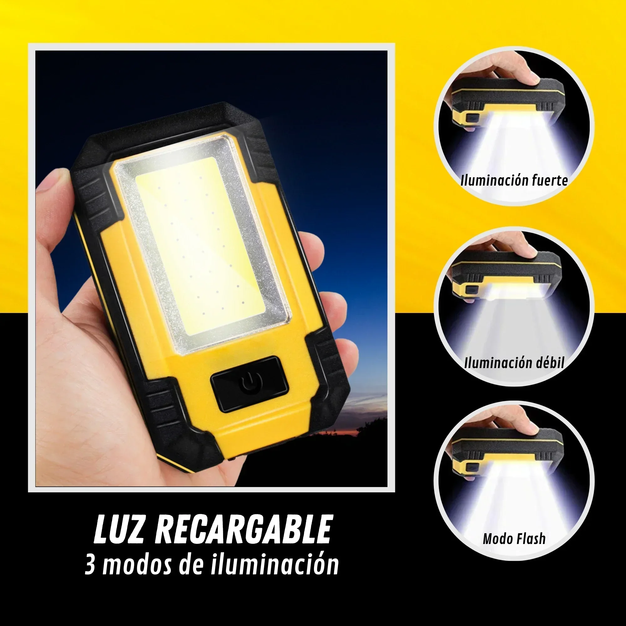 휴대용 4000mAh 충전식 작업등 초강력 COB 손전 - Outdoor Camping Light Portable 리뷰 및 가격