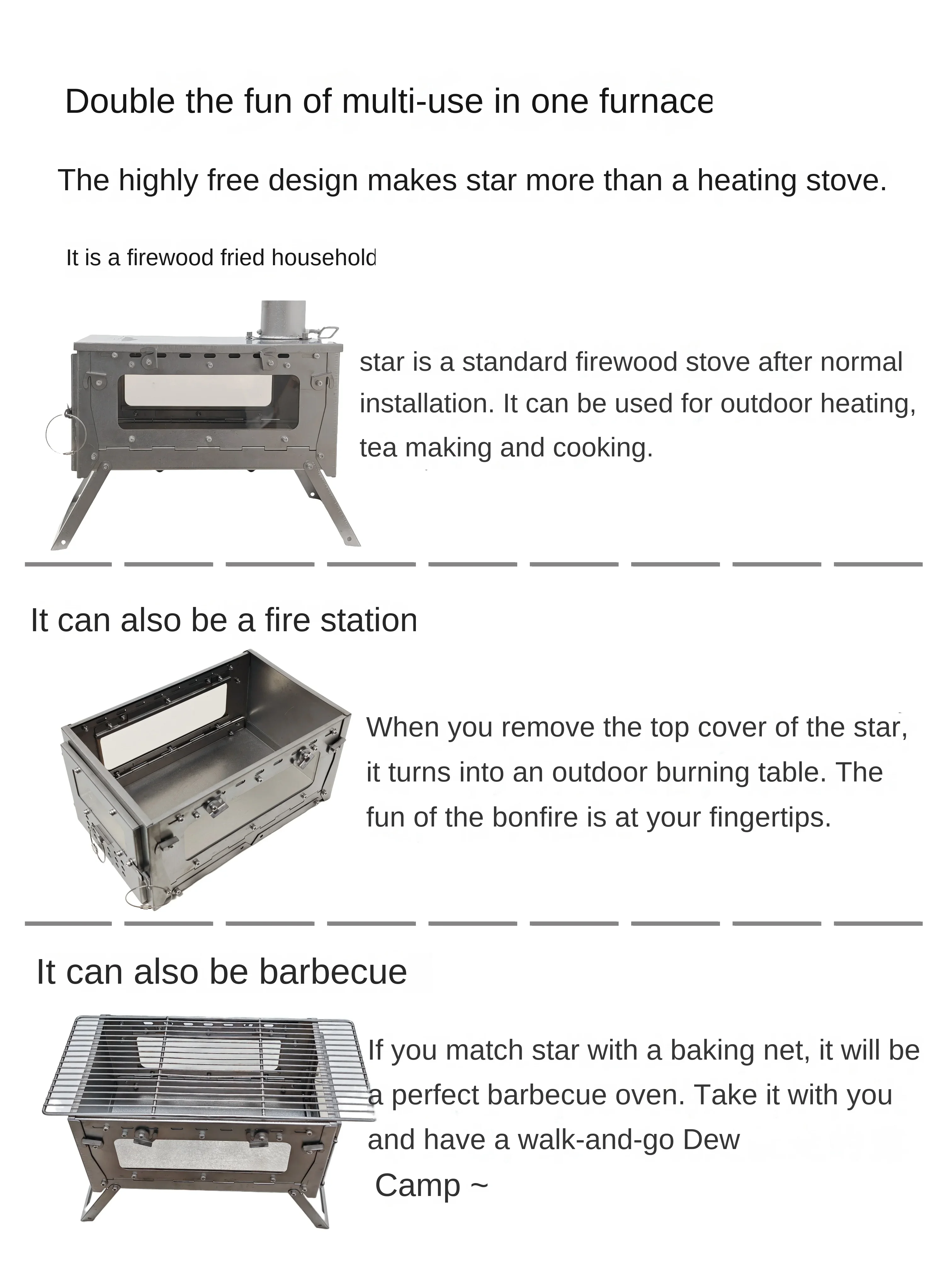 WT 스타 티타늄 합금 접이식 장작 난로, 하이킹 캠핑 - Outdoor Camping Wood Stove 리뷰 및 가격