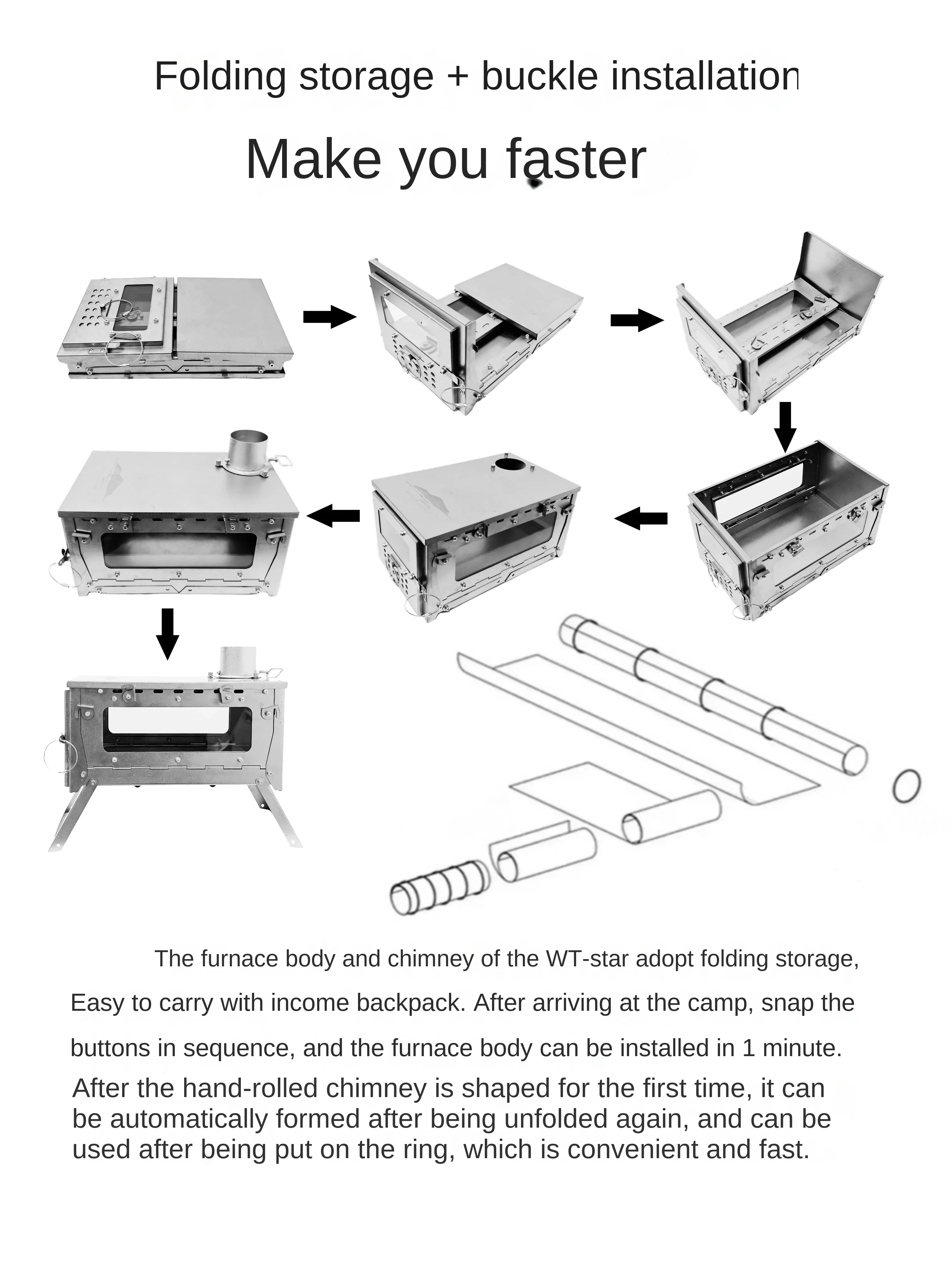 WT 스타 티타늄 합금 접이식 장작 난로, 하이킹 캠핑 - Outdoor Camping Wood Stove 리뷰 및 가격