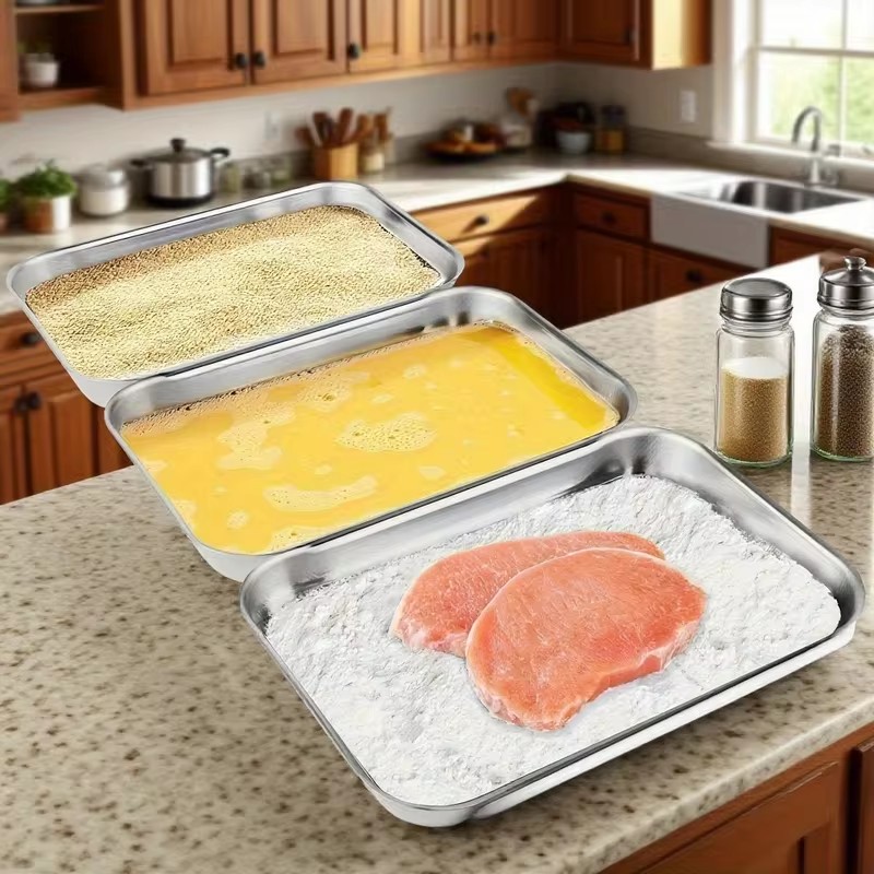 투명 뚜껑이 있는 3개 세트의 스테인리스 스틸 식품 보 - Outdoor Camping Kitchen 리뷰 및 가격