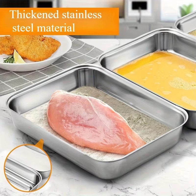투명 뚜껑이 있는 3개 세트의 스테인리스 스틸 식품 보 - Outdoor Camping Kitchen 리뷰 및 가격