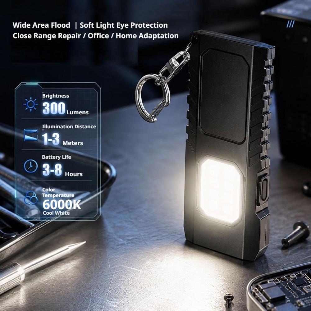 다기능 USB 충전식 키체인 손전등 미니 콥 작업등 E - Outdoor Camping Adventure 리뷰 및 가격