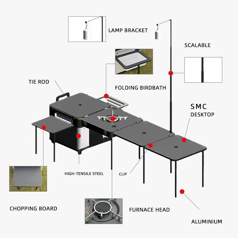 고품질 야외 휴대용 캠핑 주방 박스 접이식 이동식 피크 - Outdoor Camping Table Foldable 리뷰 및 가격
