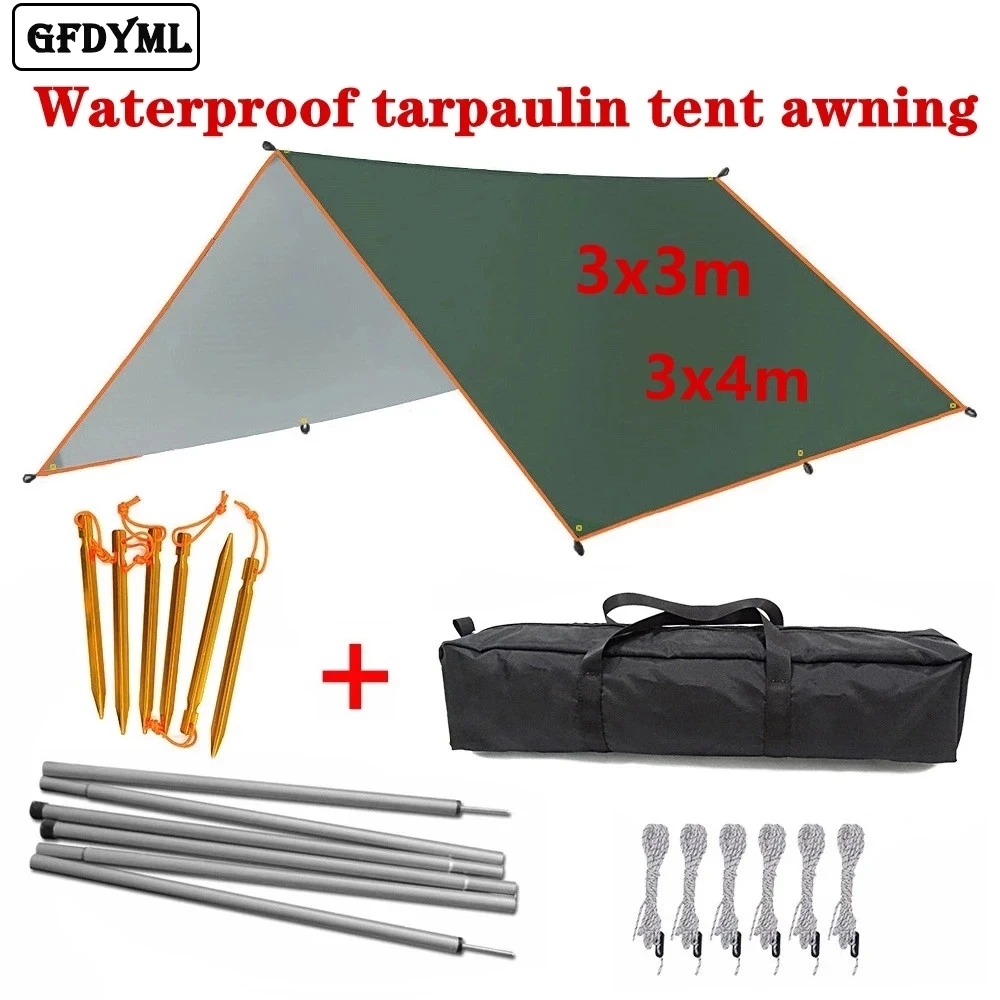 어닝 방수 트랩 텐트 그늘막, 4x3m 3x3m 초경량 - Waterproof Tarp Shelter 리뷰 및 가격