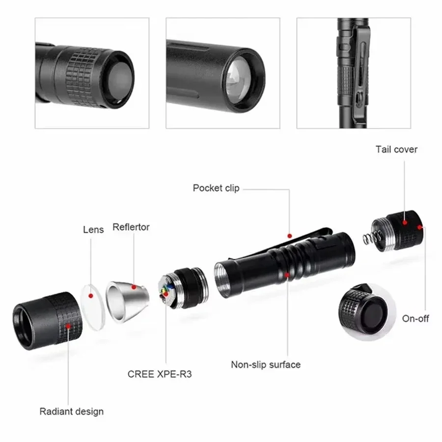 1-4PCS 미니 휴대용 LED 펜 라이트 포켓 야외  - Outdoor Camping Light Portable 리뷰 및 가격