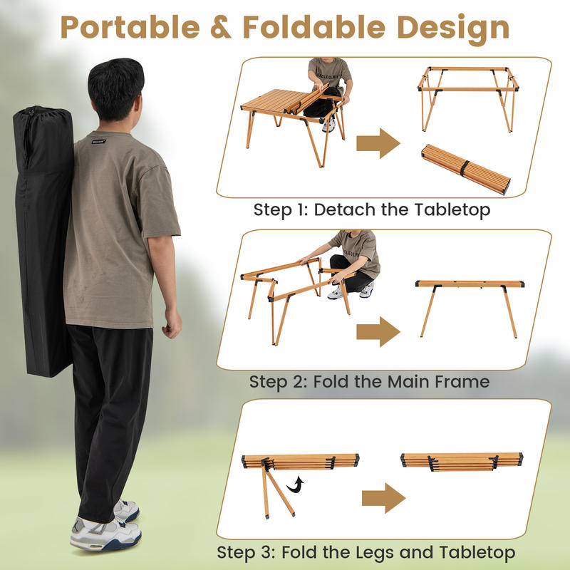 단일 접이식 피크닉 테이블 93 x 70cm 캠핑 테이 - Outdoor Camping Table Foldable 리뷰 및 가격